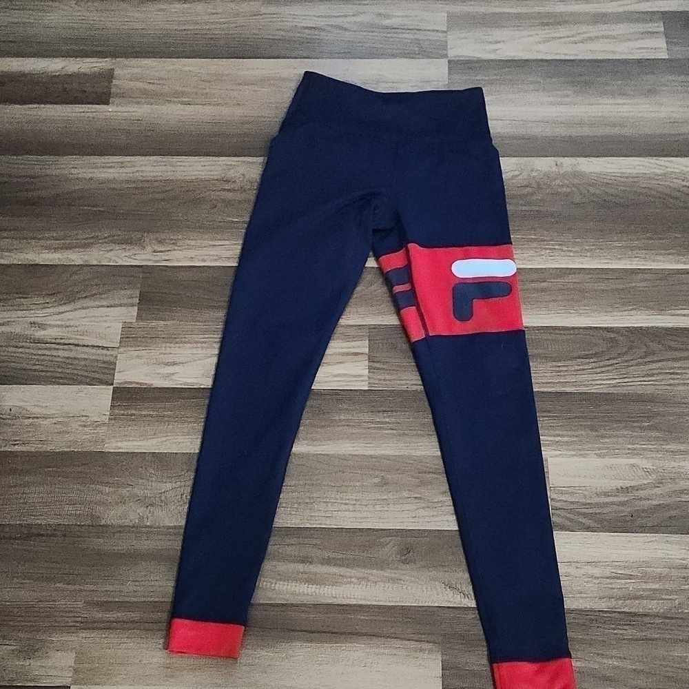 Fila Yoga Pants Size XS Vintage Red White Blue with Fila Logo